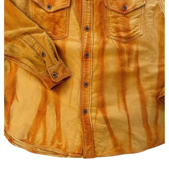 BDG Urban Outfitters Vintage Overdyed Orange French Utility Shirt Size S-P - Picture 3 of 7